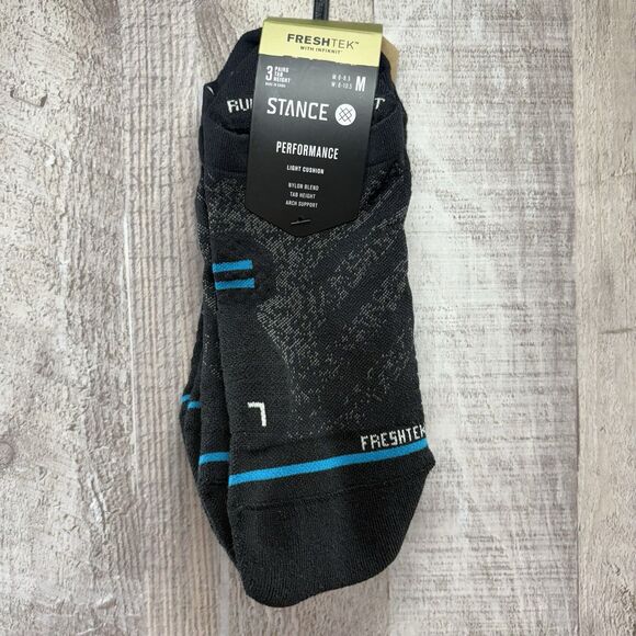 Stance Performance 3 Pack Men's Medium Tab Height Freshtek Athletic Socks Black - Picture 4 of 6